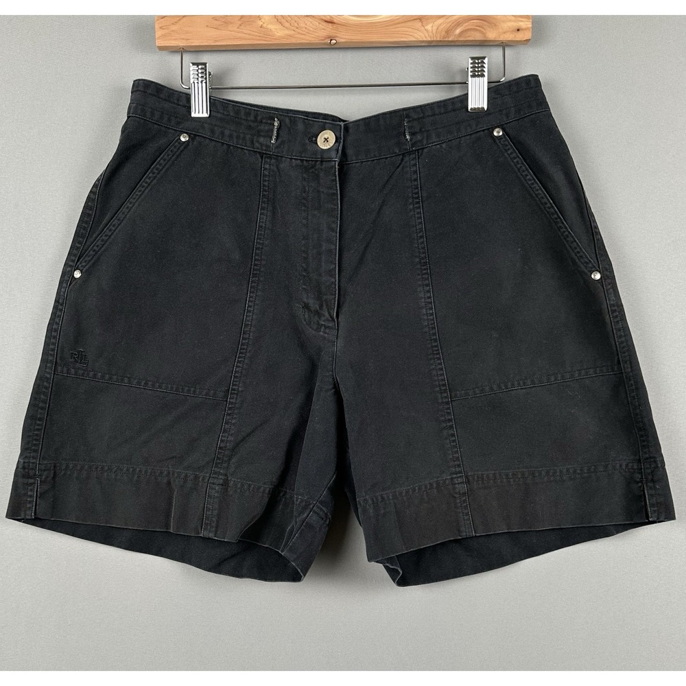 Lauren Ralph Lauren Utility Shorts Women's Size 12 Black Cotton